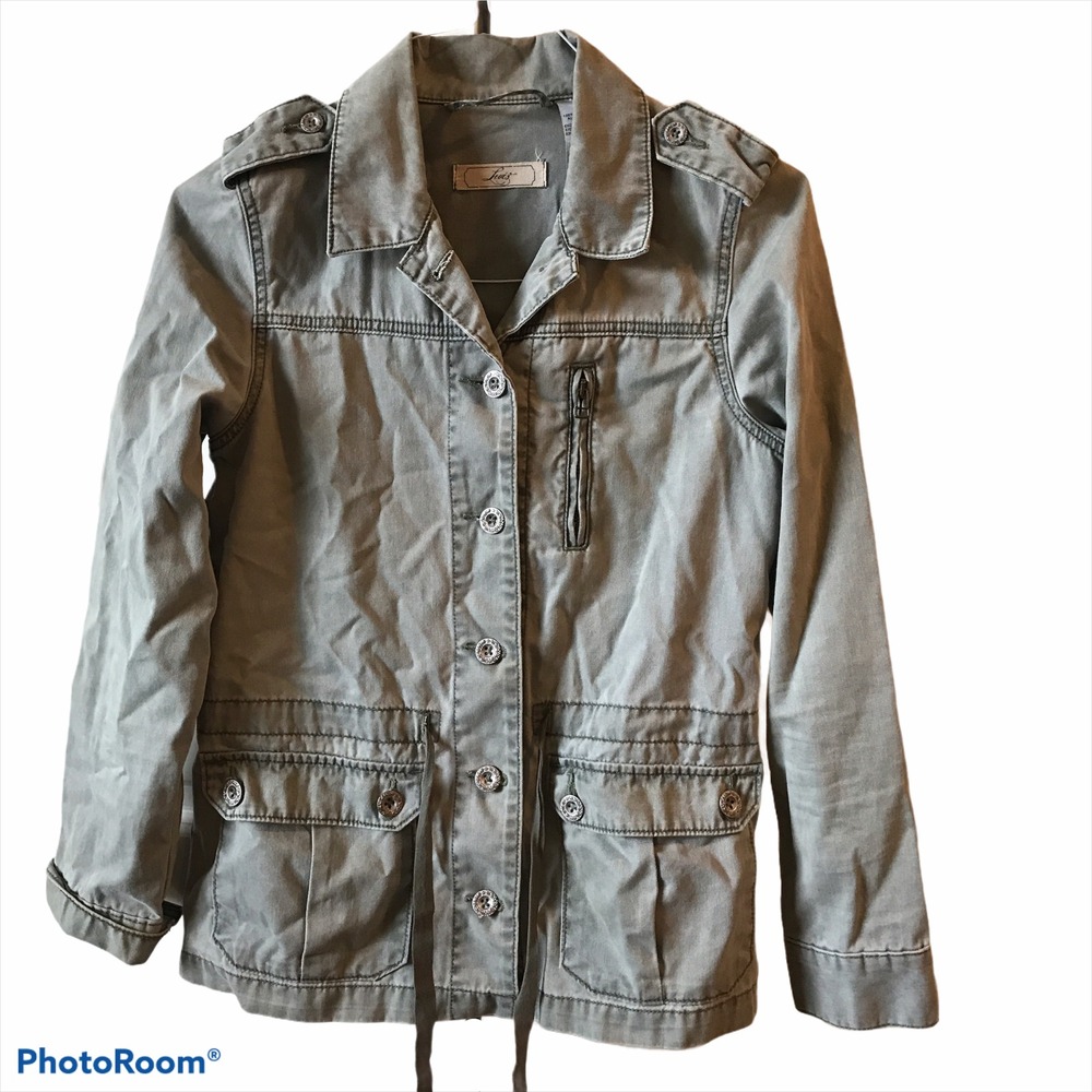 Levis Women's Chore Parka Style Button Down 3 Pocket Jacket Size Small Y2K